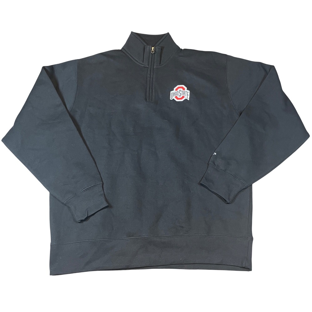Blue 84 Ohio State Buckeyes Mens Large Black Quarter Zip Sweatshirt CCQZ